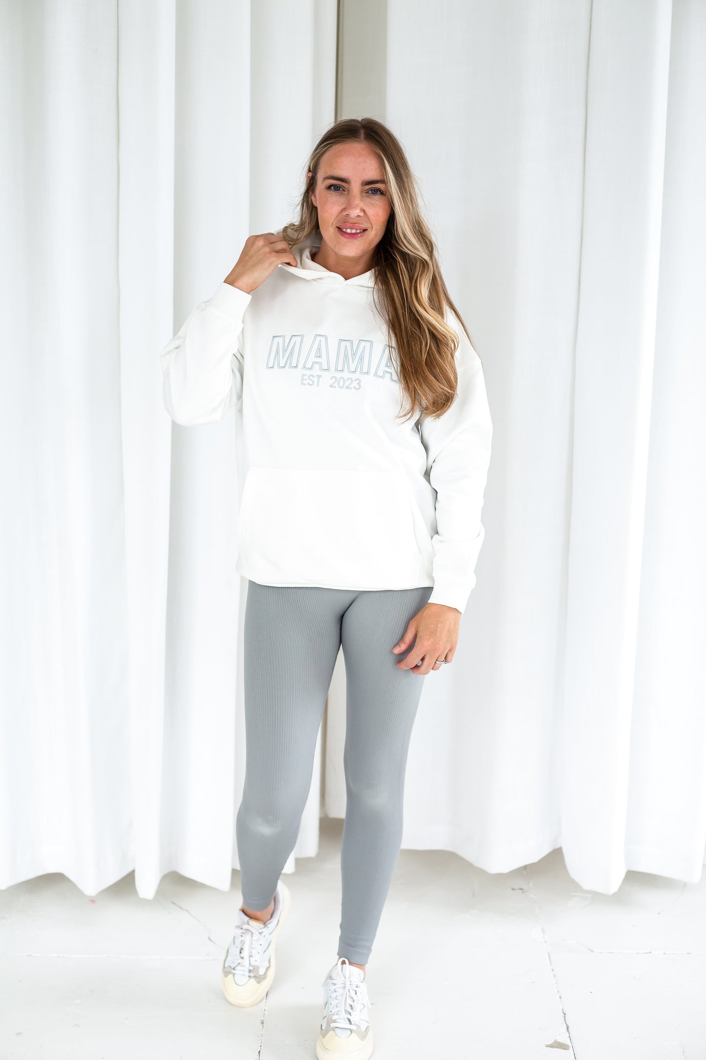 Signature ladies' MAMA outline embroidered matching mini me hoodie