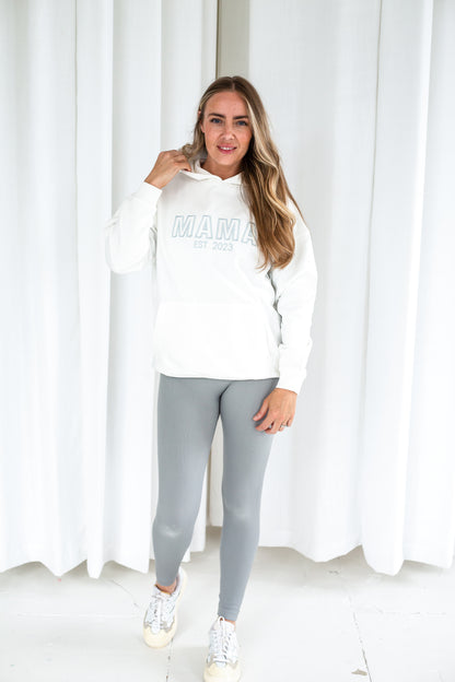 Signature ladies' MAMA outline embroidered matching mini me hoodie