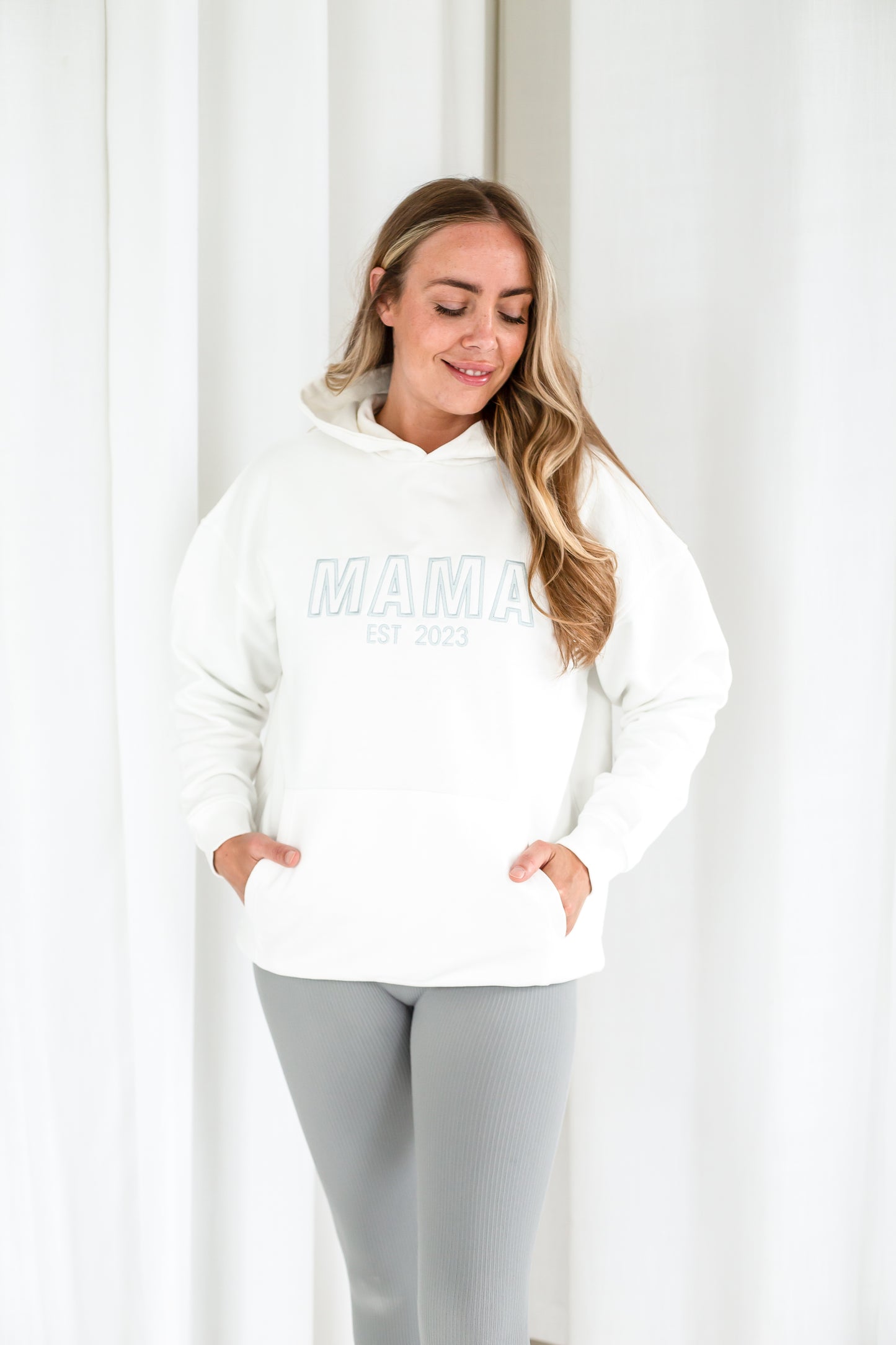 Signature ladies' MAMA outline embroidered matching mini me hoodie