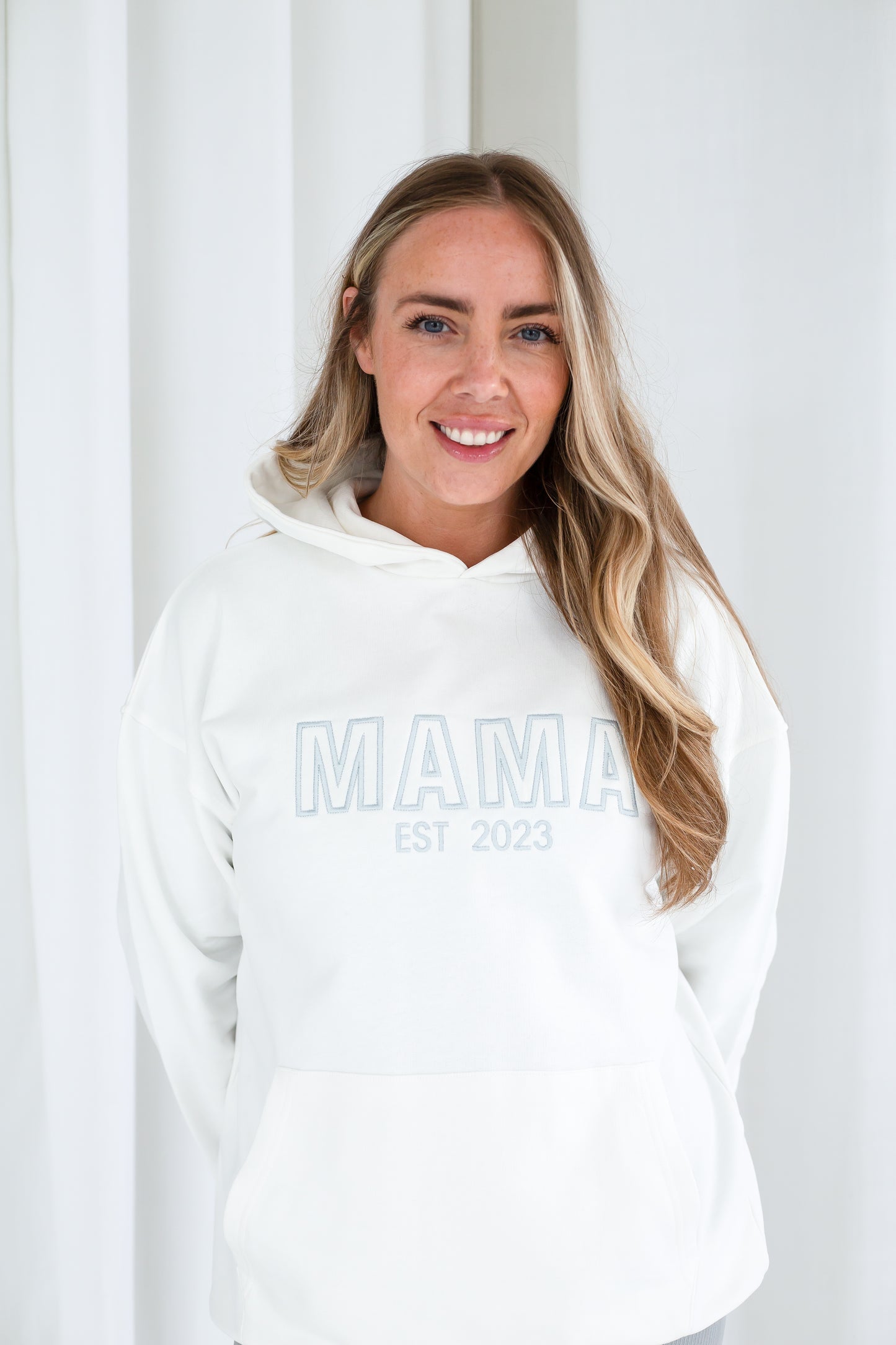 Signature ladies' MAMA outline embroidered matching mini me hoodie