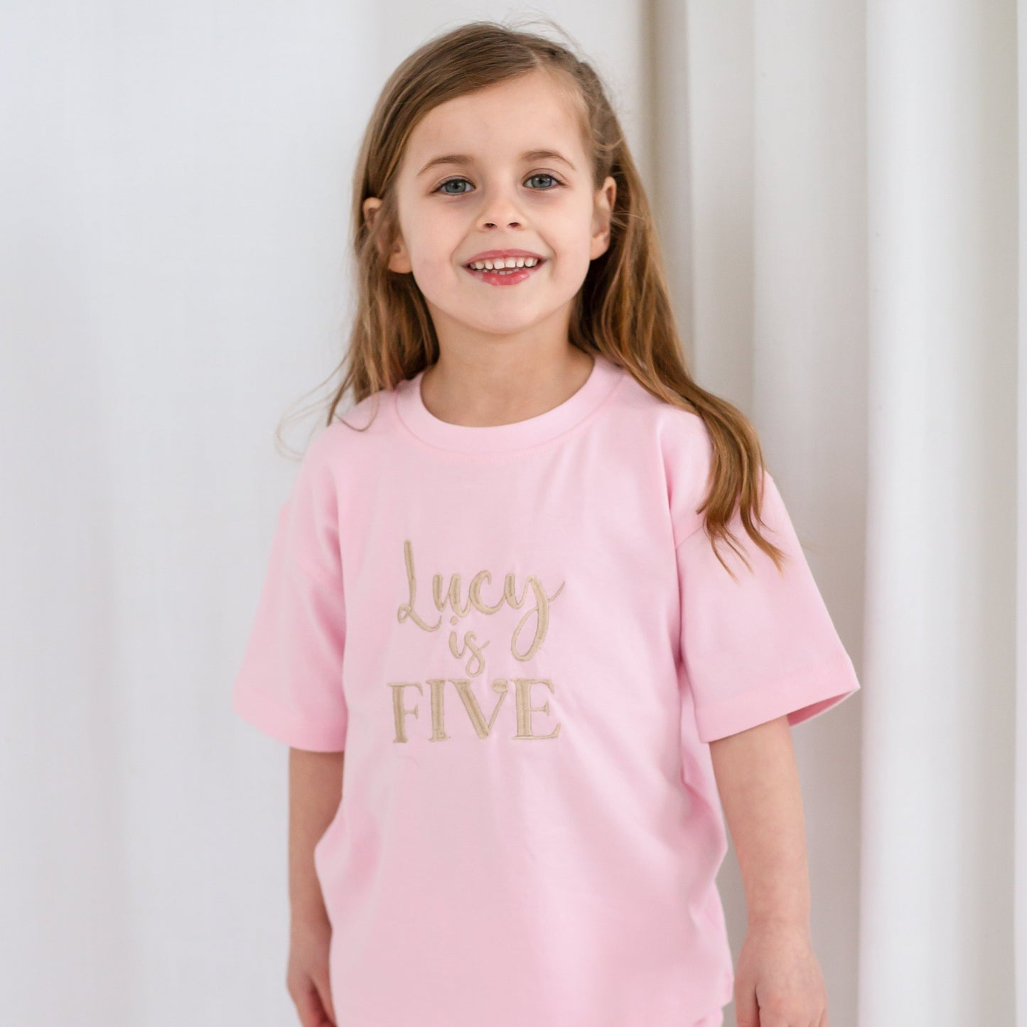 Embroidered personalised birthday embroidered t shirt and shorts set - available in all ages