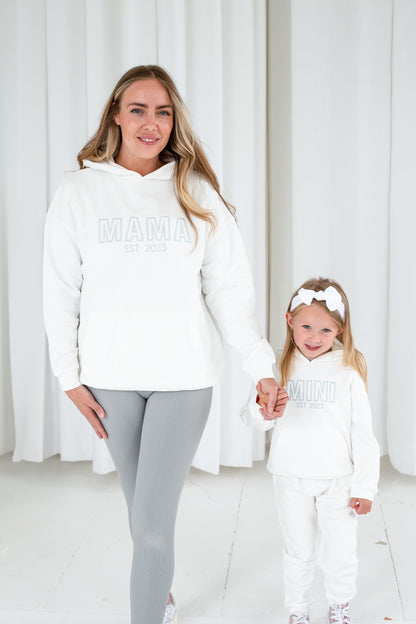 Signature child's MINI personalised embroidered matching mini me hoodie