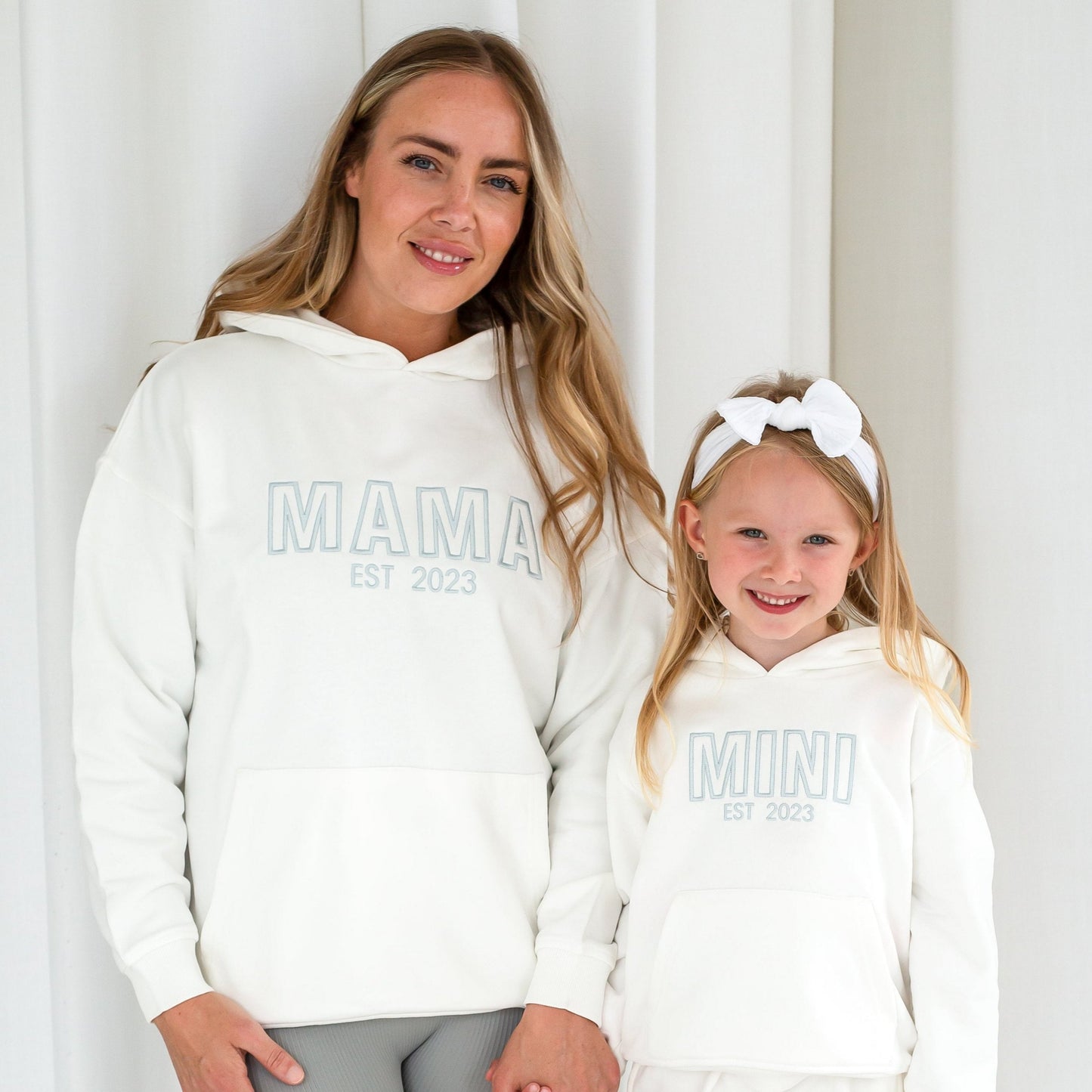 Signature child's MINI personalised embroidered matching mini me hoodie