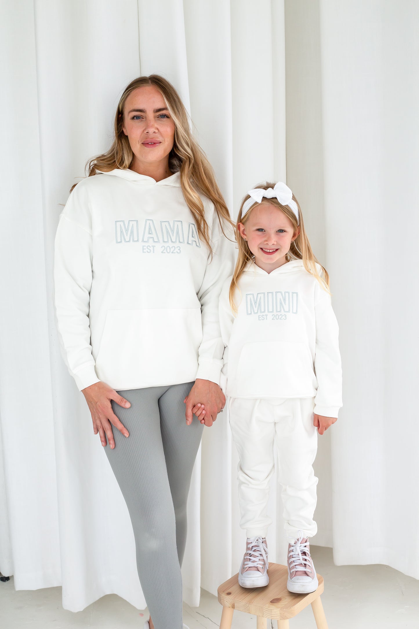 Signature child's MINI personalised embroidered matching mini me hoodie