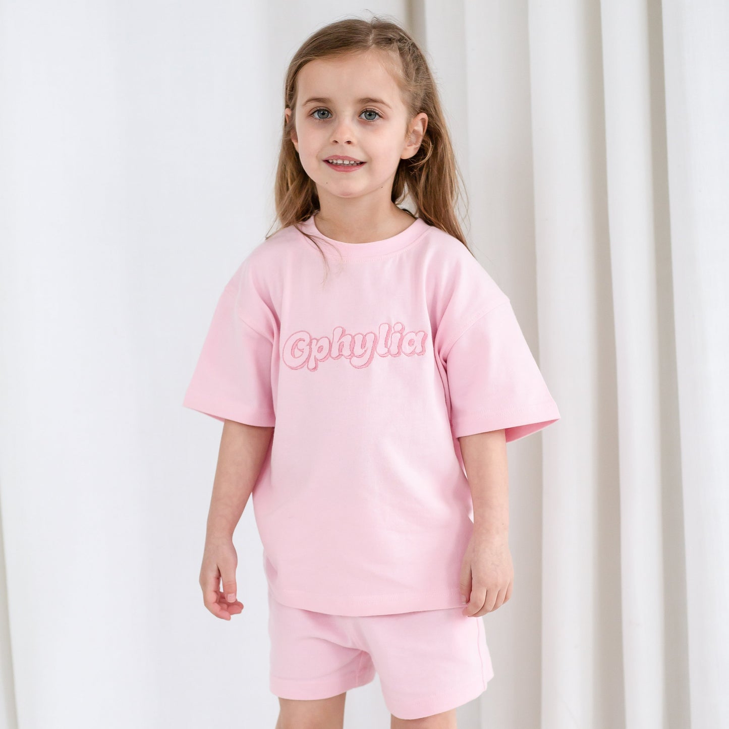 Summer bubble font personalised name embroidered t shirt