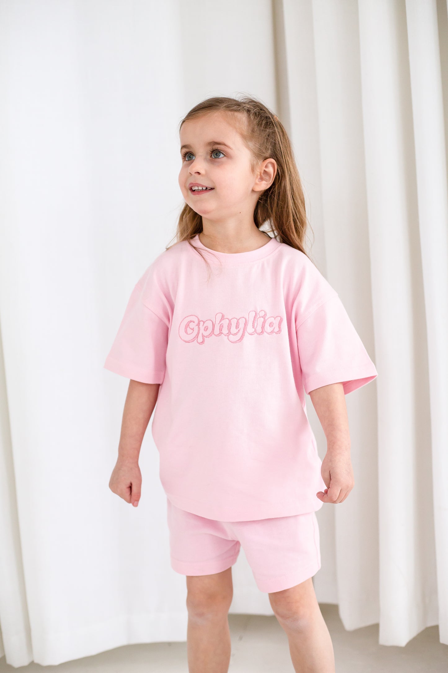 Summer bubble font personalised name embroidered t shirt