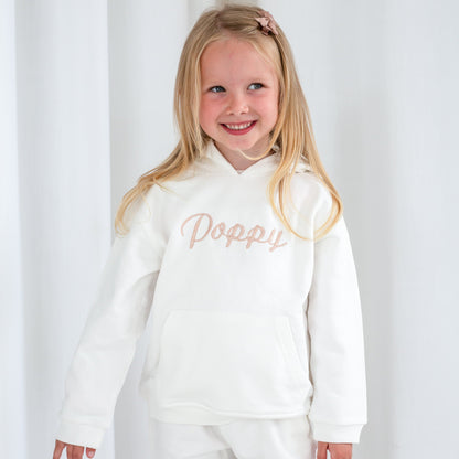 Signature italic personalised name embroidered hoodie