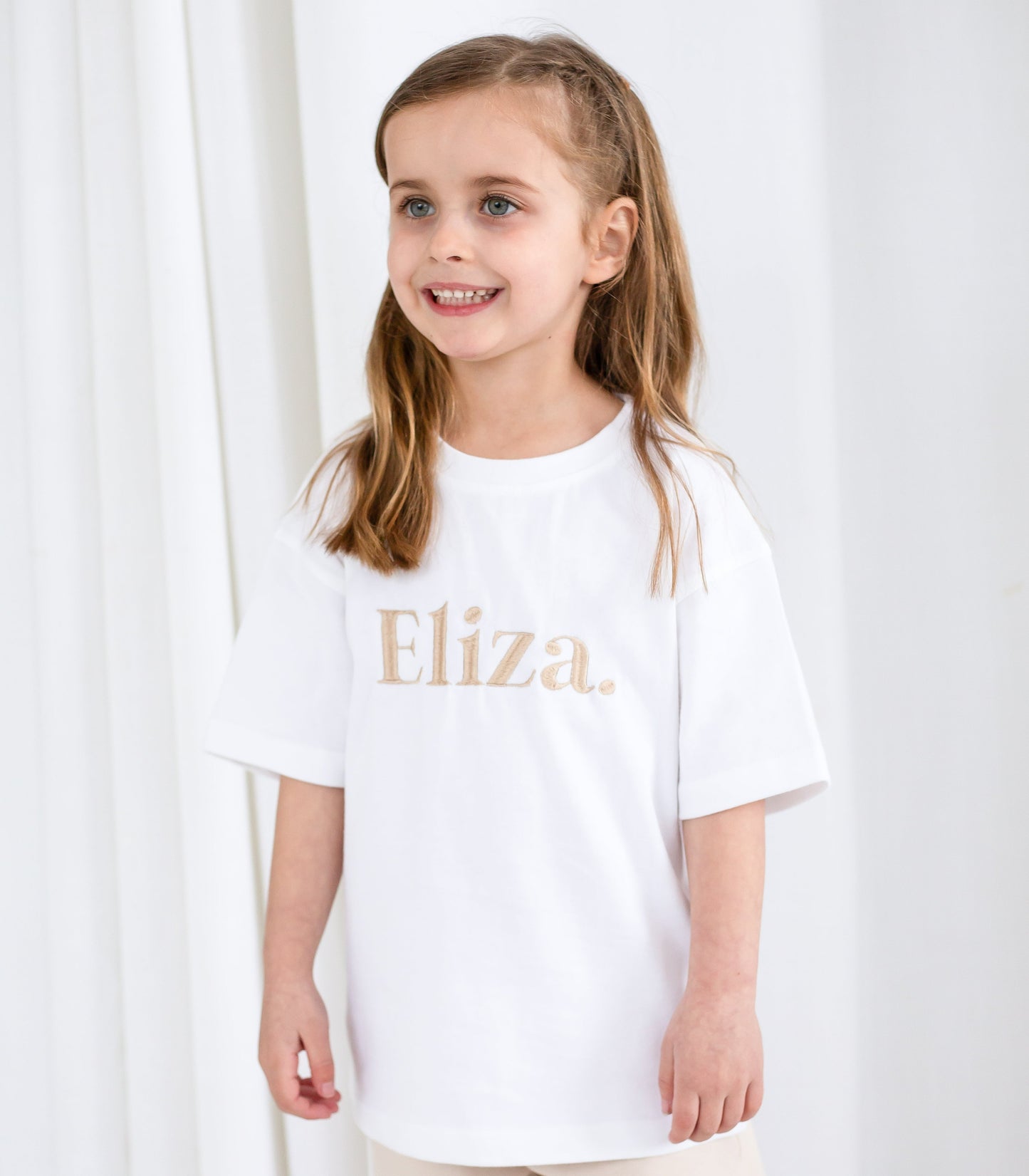 Personalised embroidered bold name t shirt