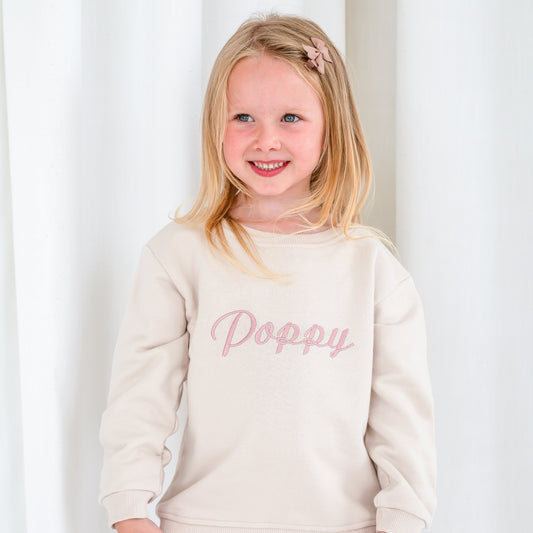 Signature italic personalised name embroidered sweatshirt