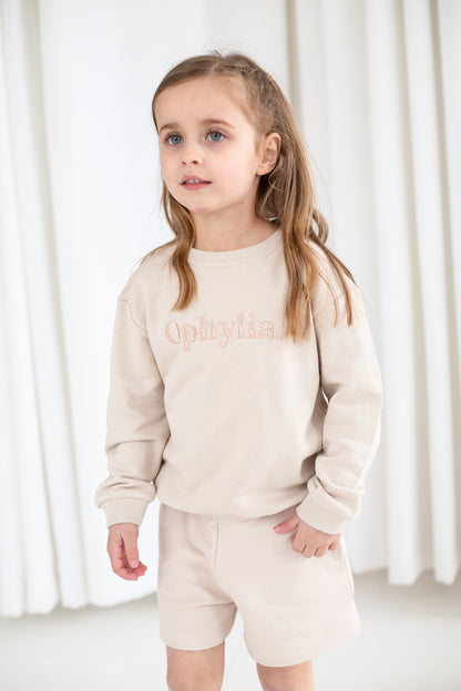 Girls personalised bold name embroidered sweatshirt