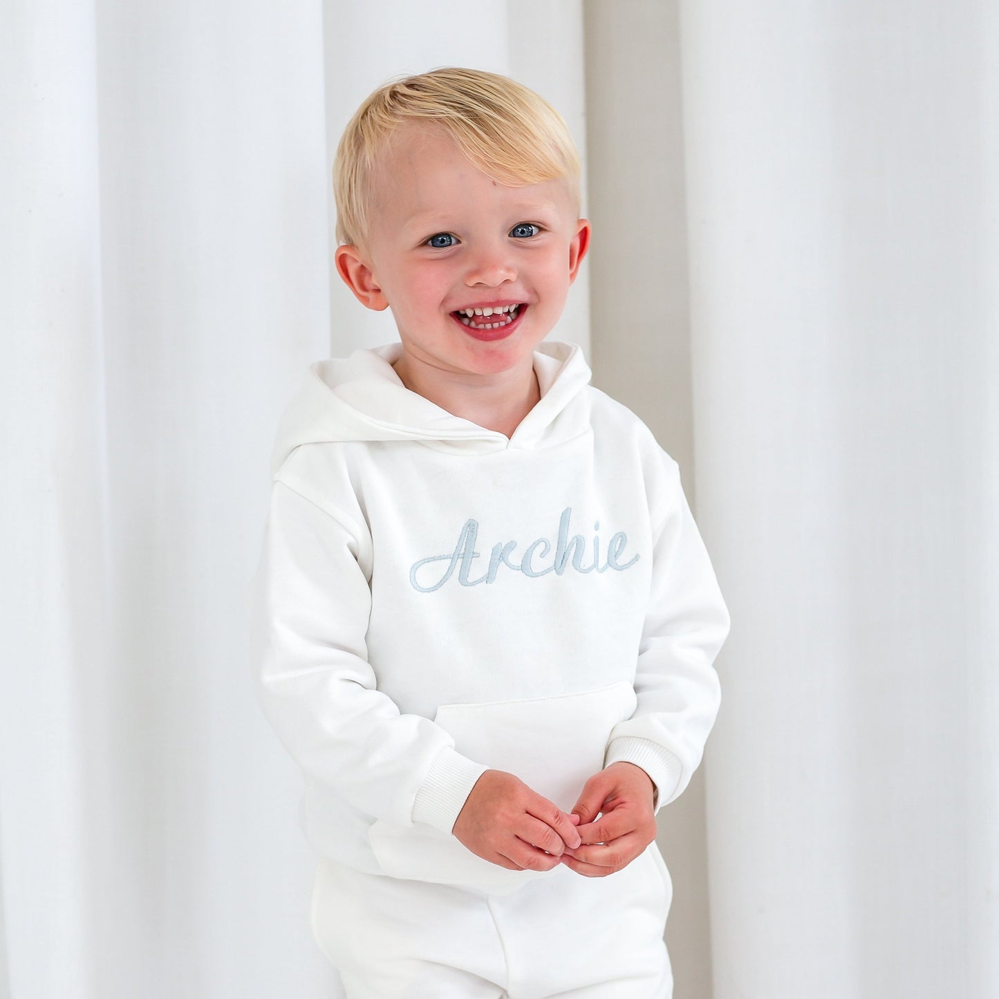 Signature italic personalised name embroidered hoodie tracksuit