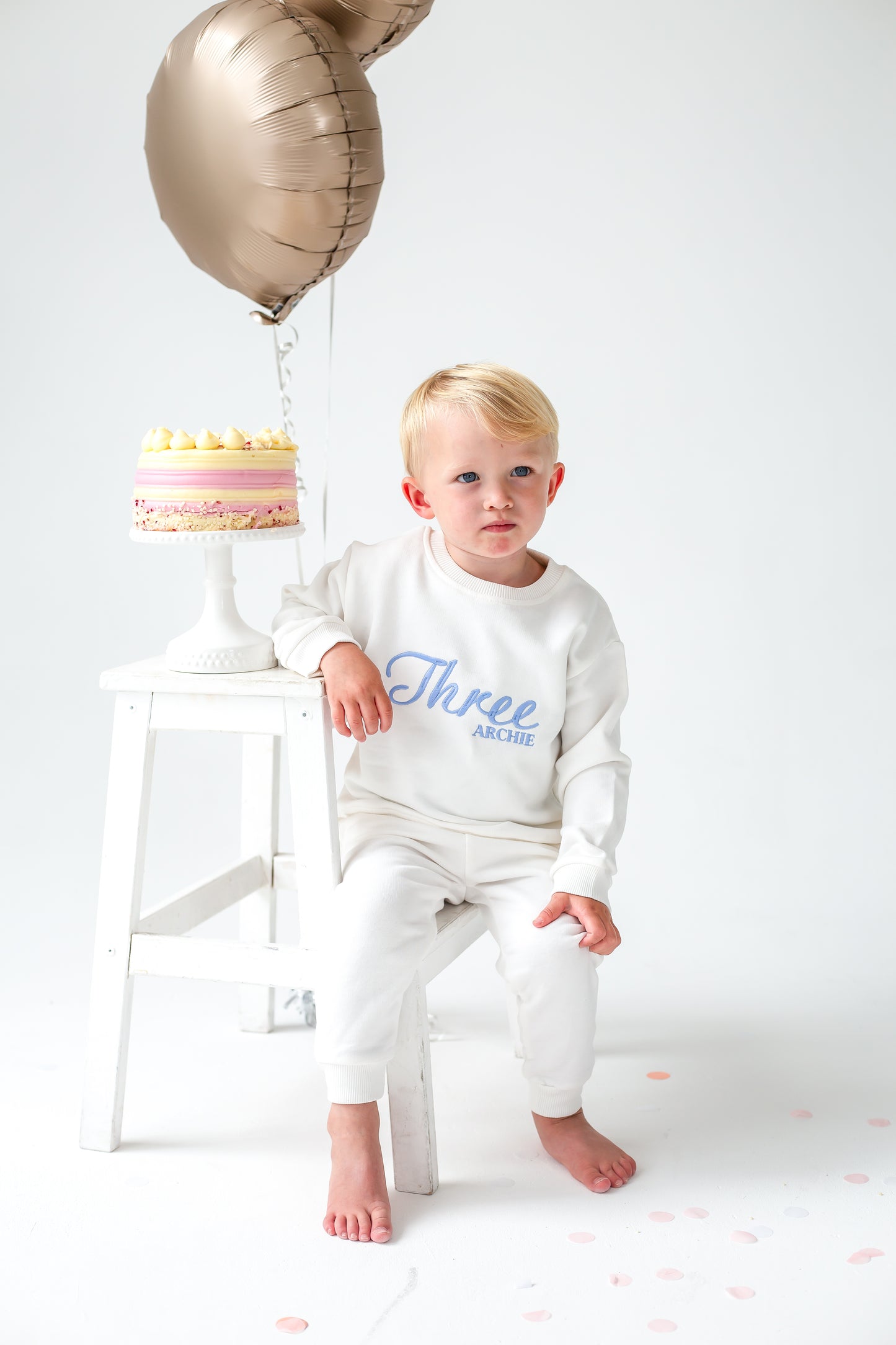 Signature Personalised Big 'Three' birthday embroidered sweatshirt