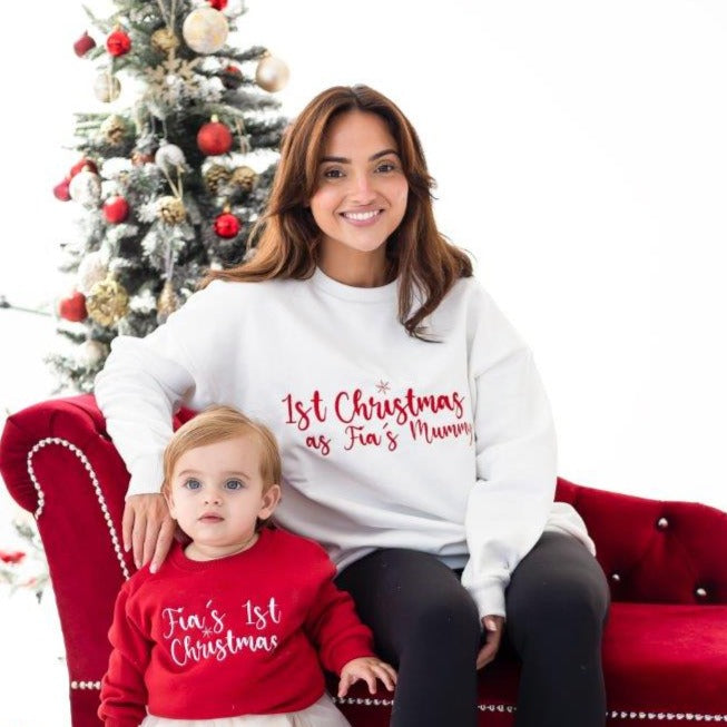 Ladies First Christmas' personalised embroidered sweatshirt