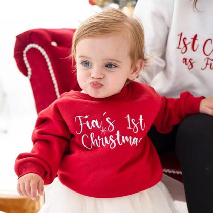 'First Christmas' personalised embroidered sweatshirt