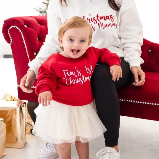 'First Christmas' personalised embroidered sweatshirt