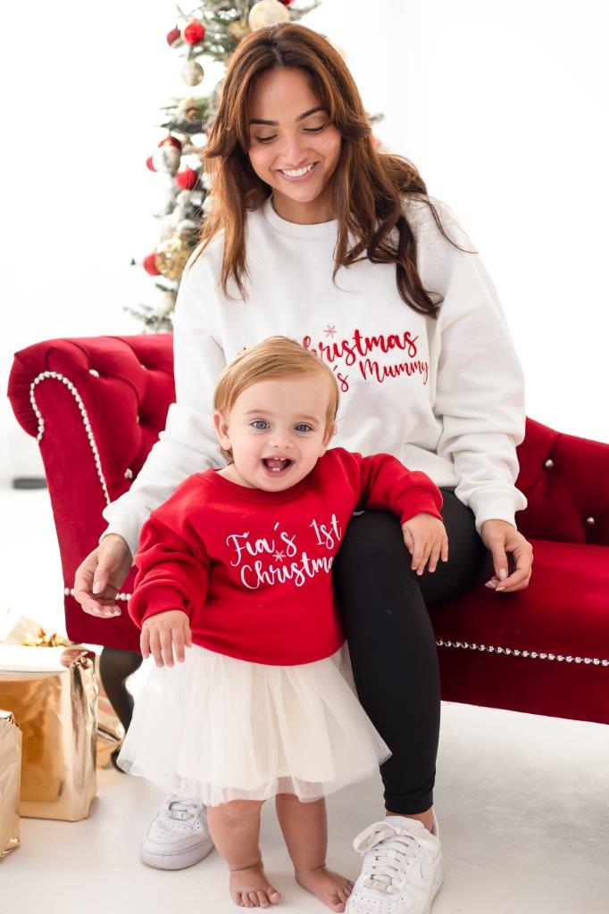Ladies First Christmas' personalised embroidered sweatshirt
