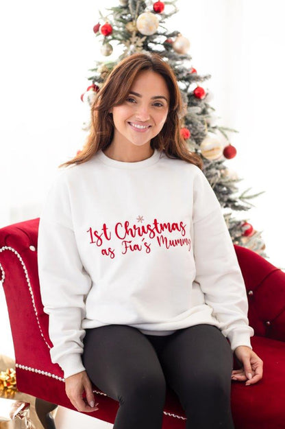 'First Christmas' personalised embroidered sweatshirt