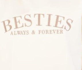 BESTIES. child's embroidered matching mini me sweatshirt