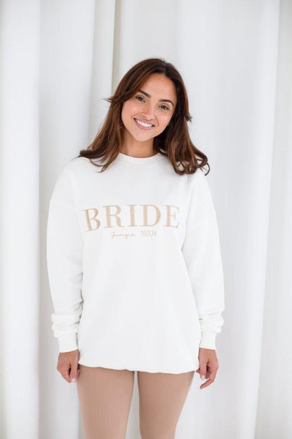 Bride embroidered personalised sweatshirt