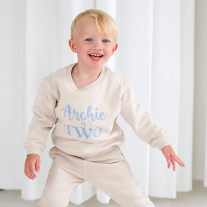 Signature personalised 'Is Two' second birthday embroidered sweatshirt