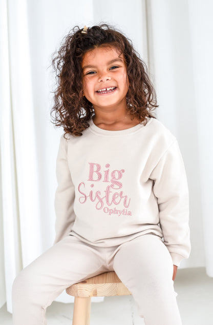 Signature 'Big/Little/Baby' Brother personalised embroidered sweatshirt