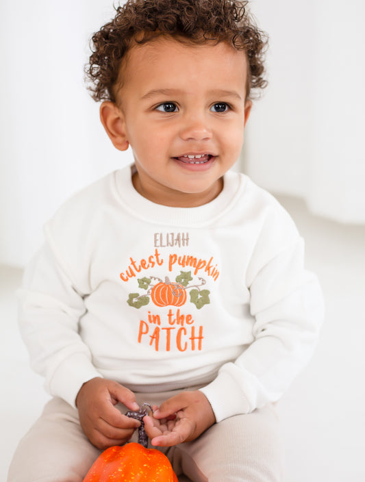 AW 'Cutest pumpkin in the patch' personalised embroidered sweatshirt