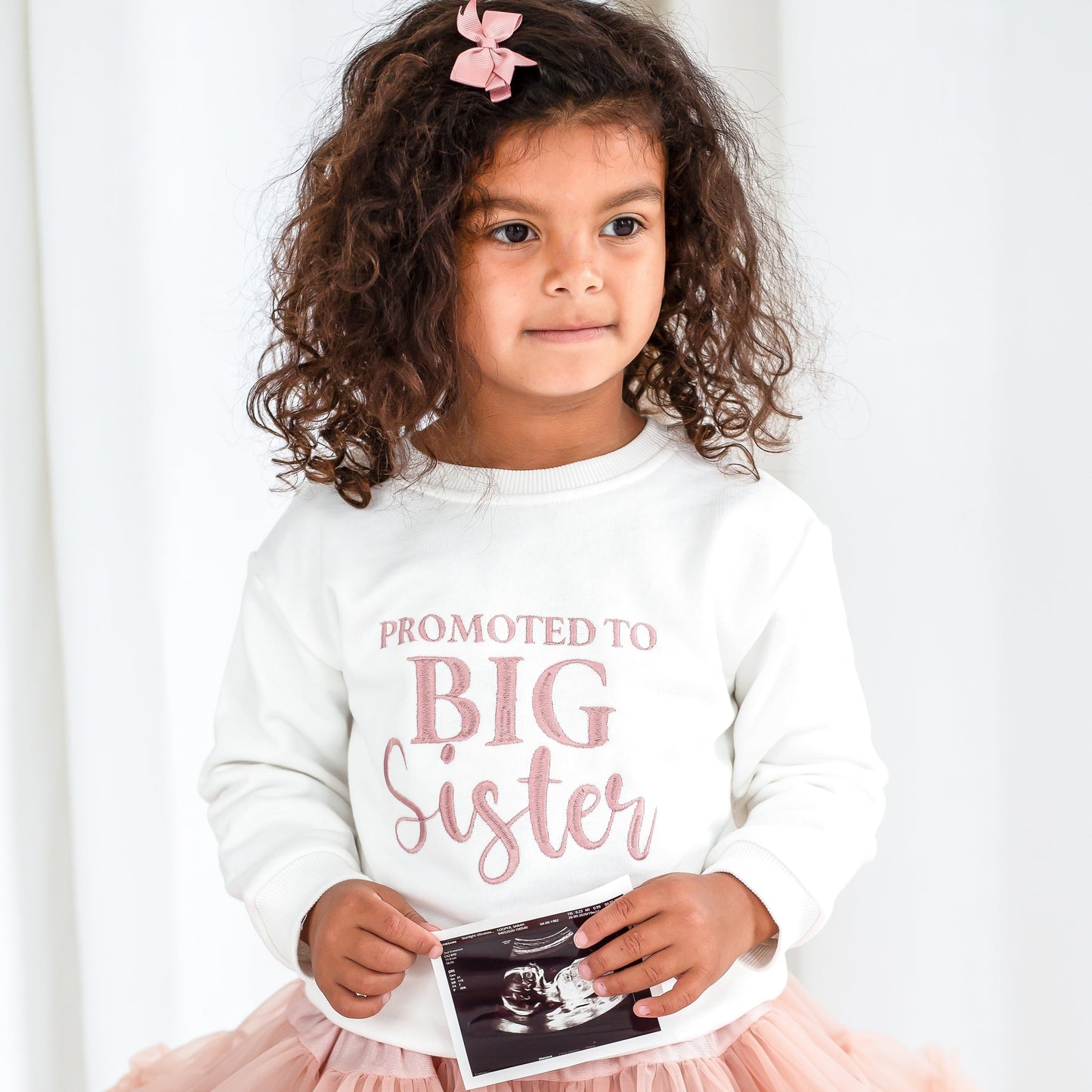 Signature 'Promoted to big sister' personalised embroidered sweatshirt