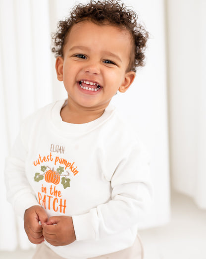 AW 'Cutest pumpkin in the patch' personalised embroidered sweatshirt