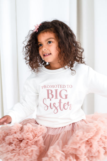 Signature 'Promoted to big sister' personalised embroidered sweatshirt