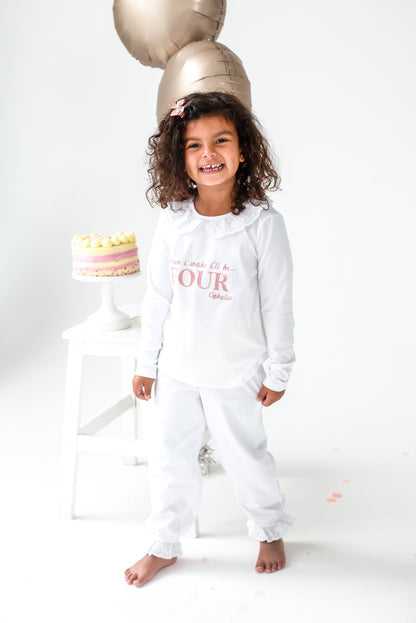 Signature 'When i wake' embroidered personalised birthday pyjamas