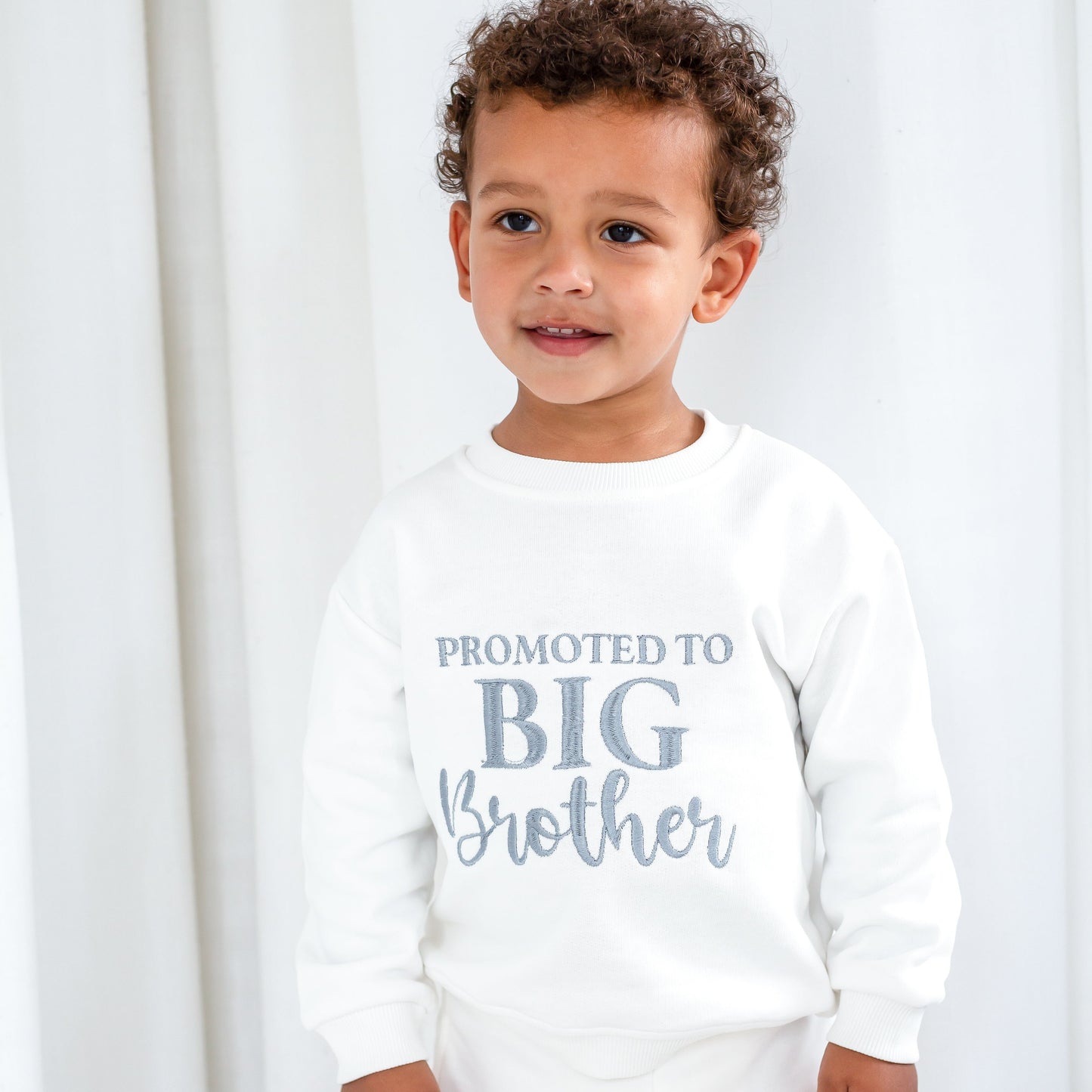 Signature 'Promoted to big sister' personalised embroidered sweatshirt