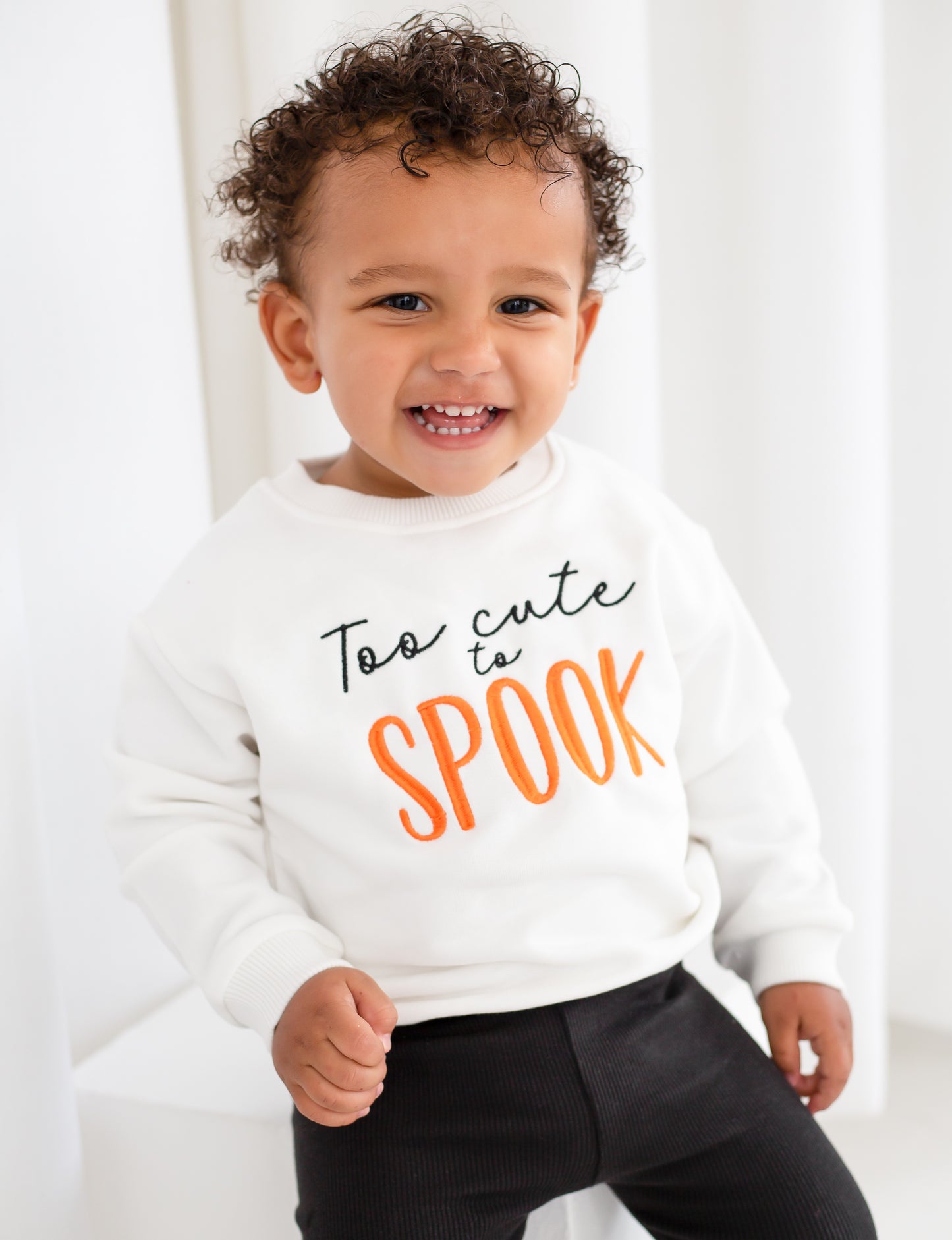 AW 'Too cute to spook' halloween embroidered sweatshirt