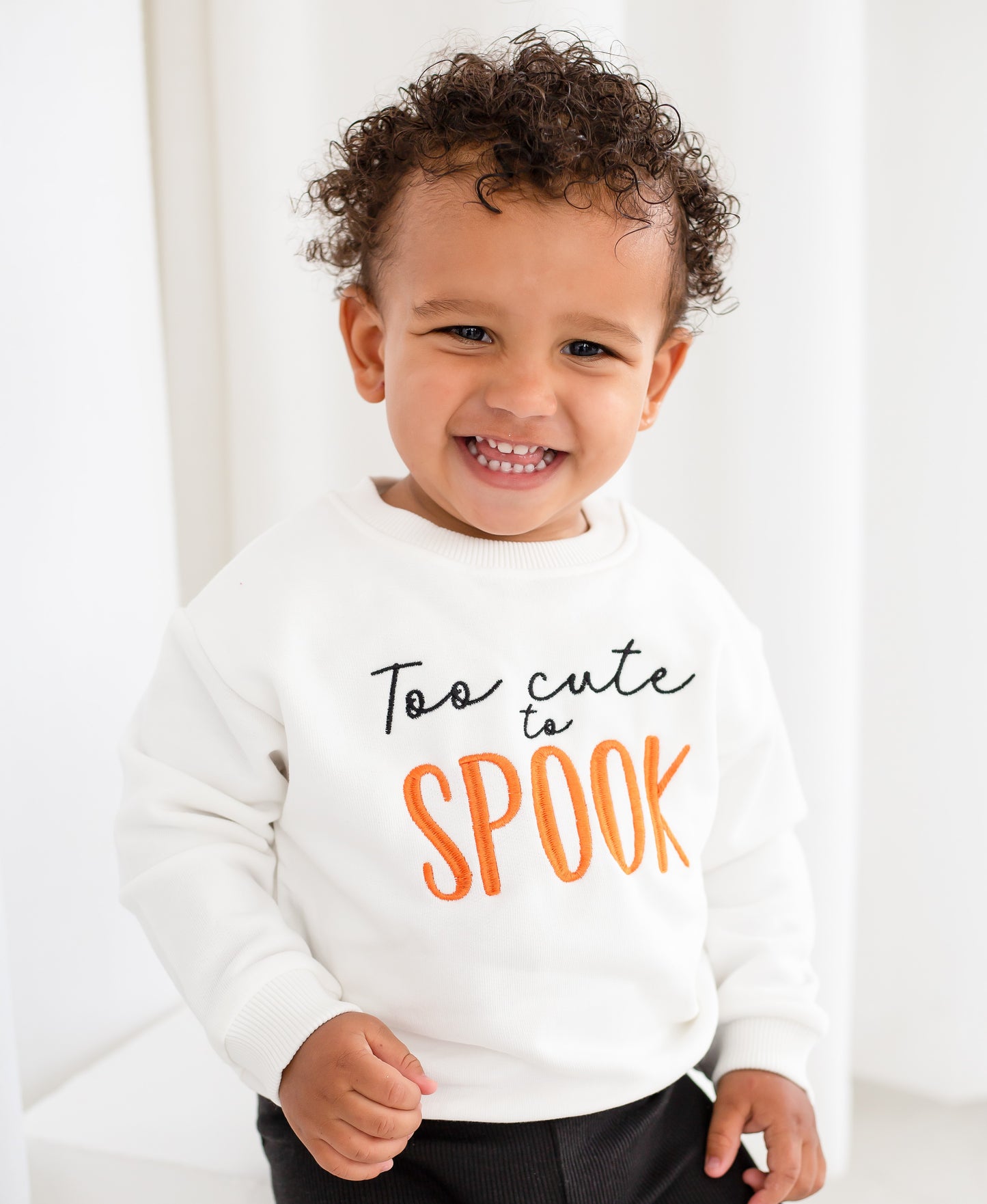 AW 'Too cute to spook' halloween embroidered sweatshirt