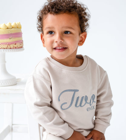 Signature Personalised Big 'Two' birthday embroidered sweatshirt