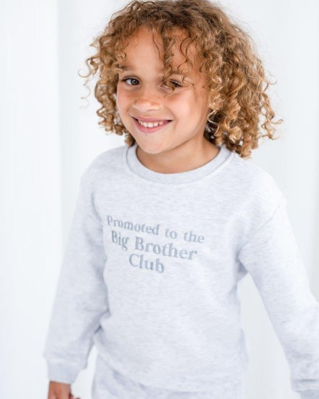 'Promoted to big brother' embroidered sweatshirt