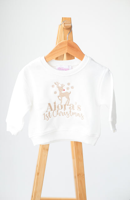 'My First Christmas' embroidered personalised babygro