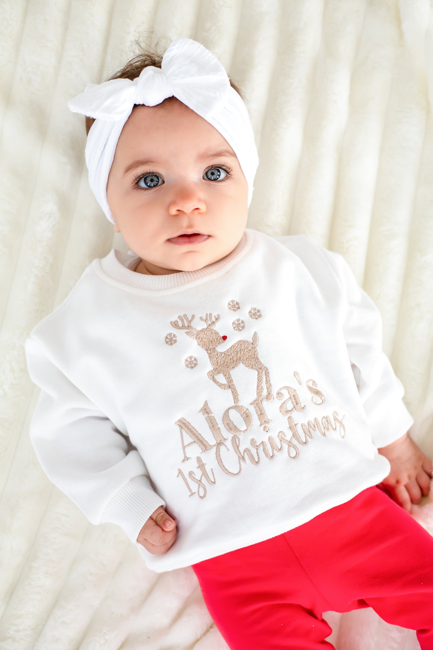 'My First Christmas' embroidered personalised babygro
