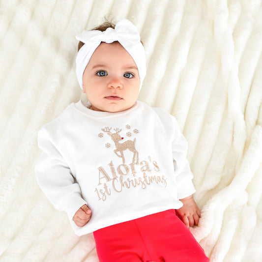 'First Christmas' personalised embroidered sweatshirt