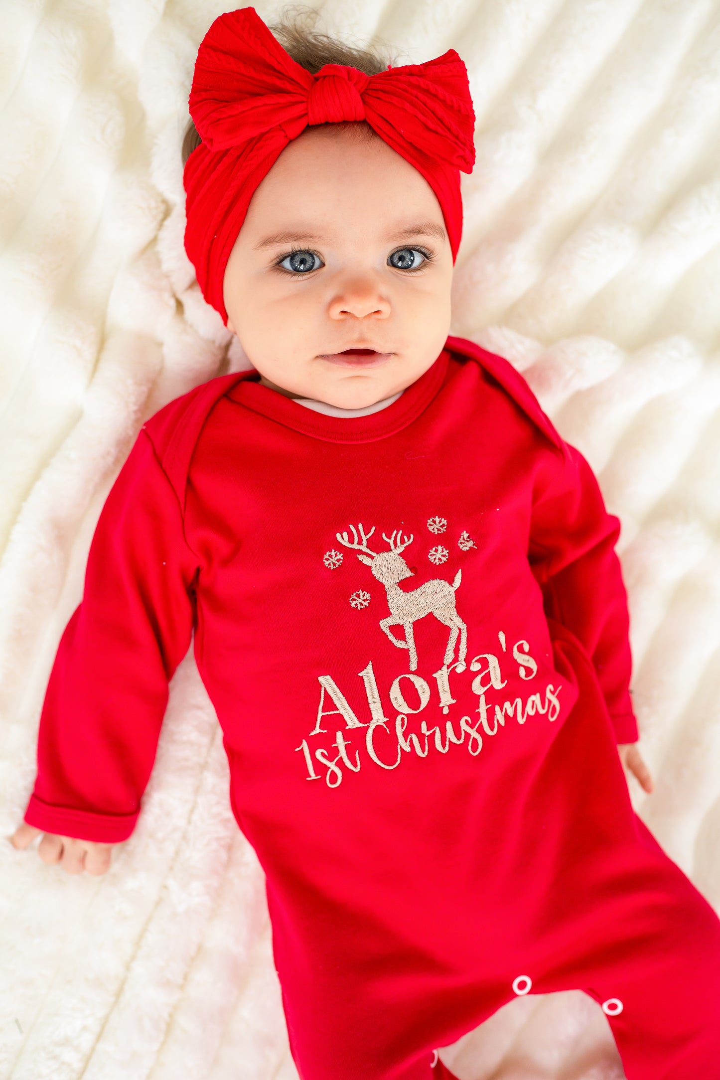 'My First Christmas' embroidered personalised babygro