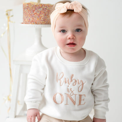 Personalised 'Three' third birthday embroidered sweatshirt