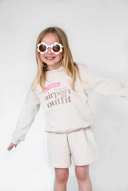 Stone 'Airport Outfit' personalised embroidered sweatshirt