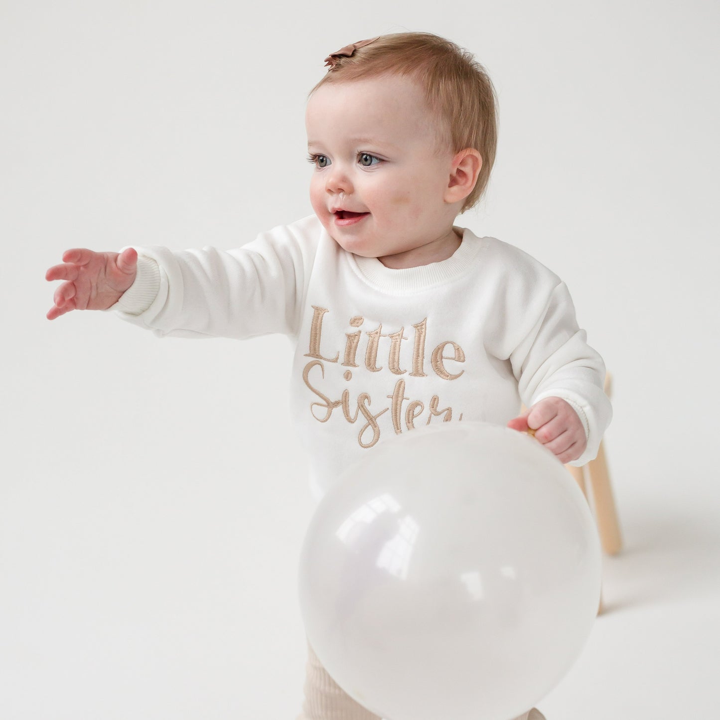 'Big Sister/Little Sister' embroidered sweatshirt