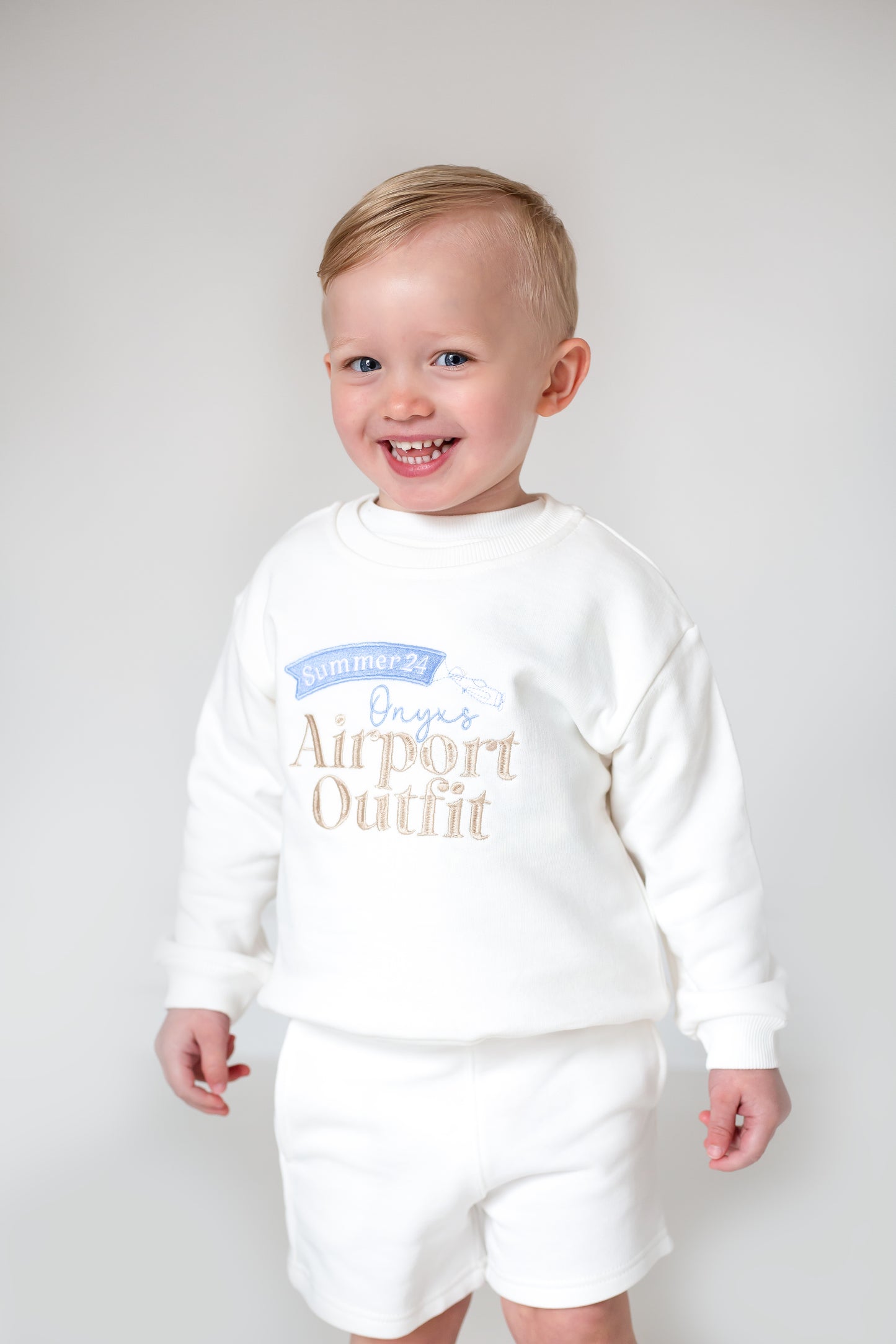 Ivory 'Airport Outfit' personalised embroidered sweatshirt