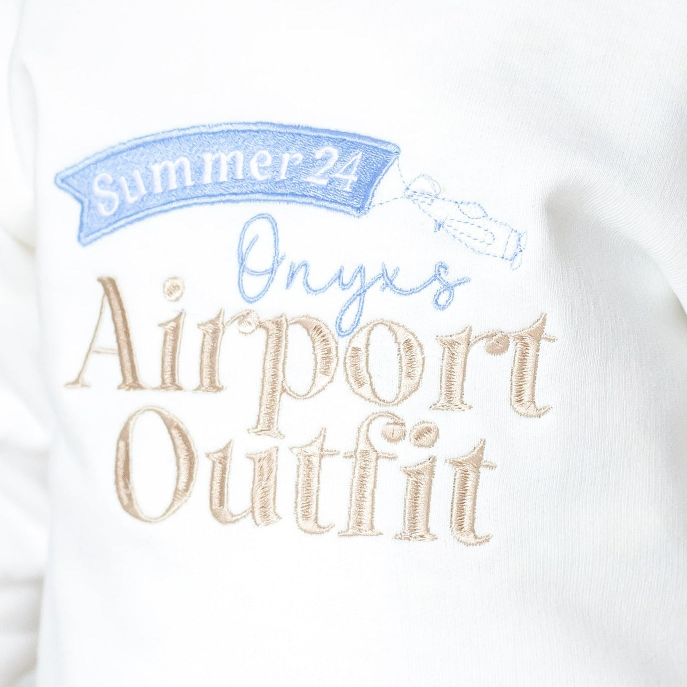 Ivory Airport Outfit personalised embroidered hoodie