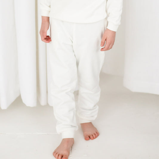 Child's sweat joggers - vanilla, stone, ash grey, ivory, blue