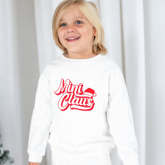 'Mini Claus' embroidered Christmas sweatshirt - Matching Mama Available
