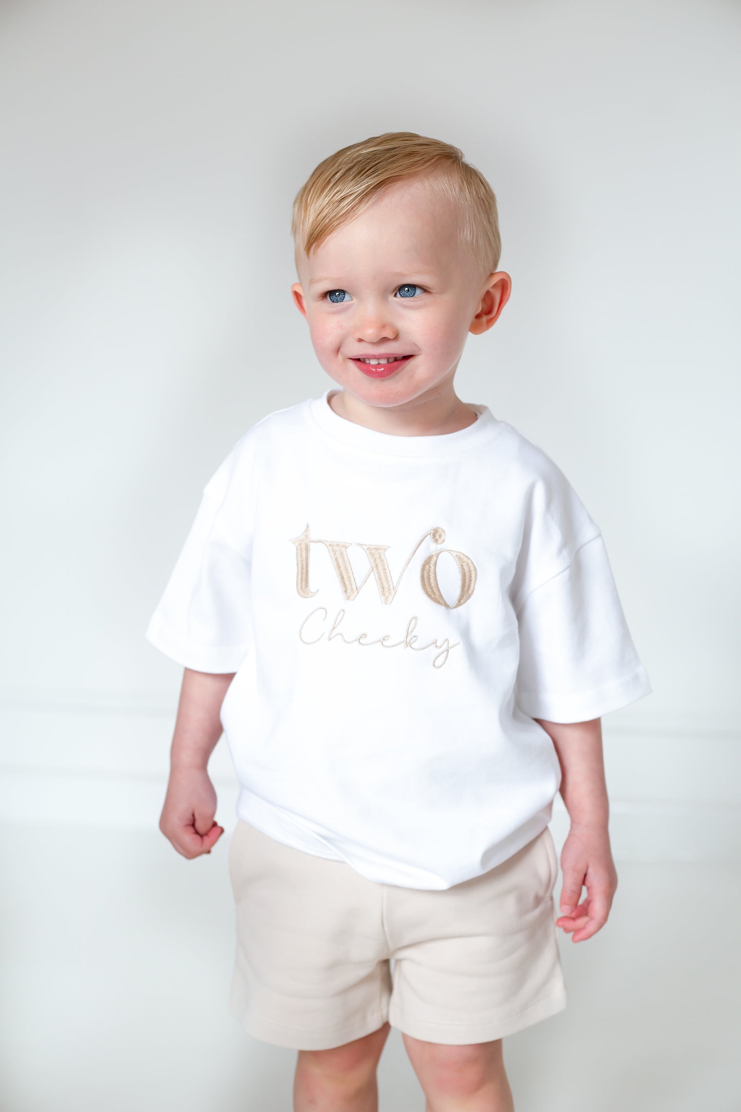 'Two Cheeky' birthday embroidered t shirt