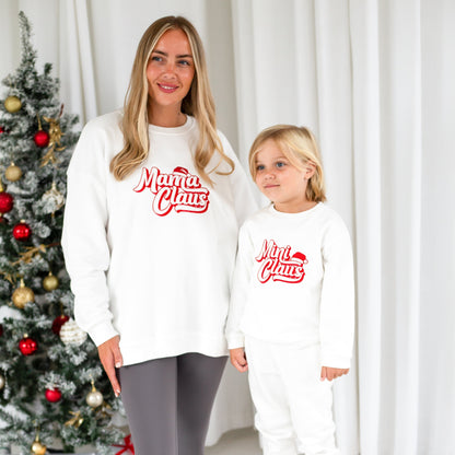 'Mama Claus' embroidered Christmas sweatshirt - Matching Mini available