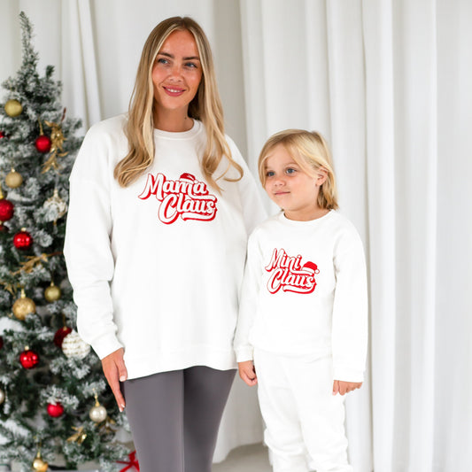 'Mama Claus' embroidered Christmas sweatshirt - Matching Mini available