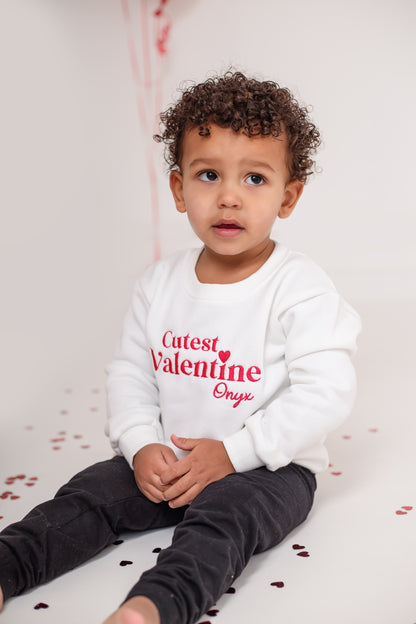 Valentines 'Cutest' personalised embroidered sweatshirt